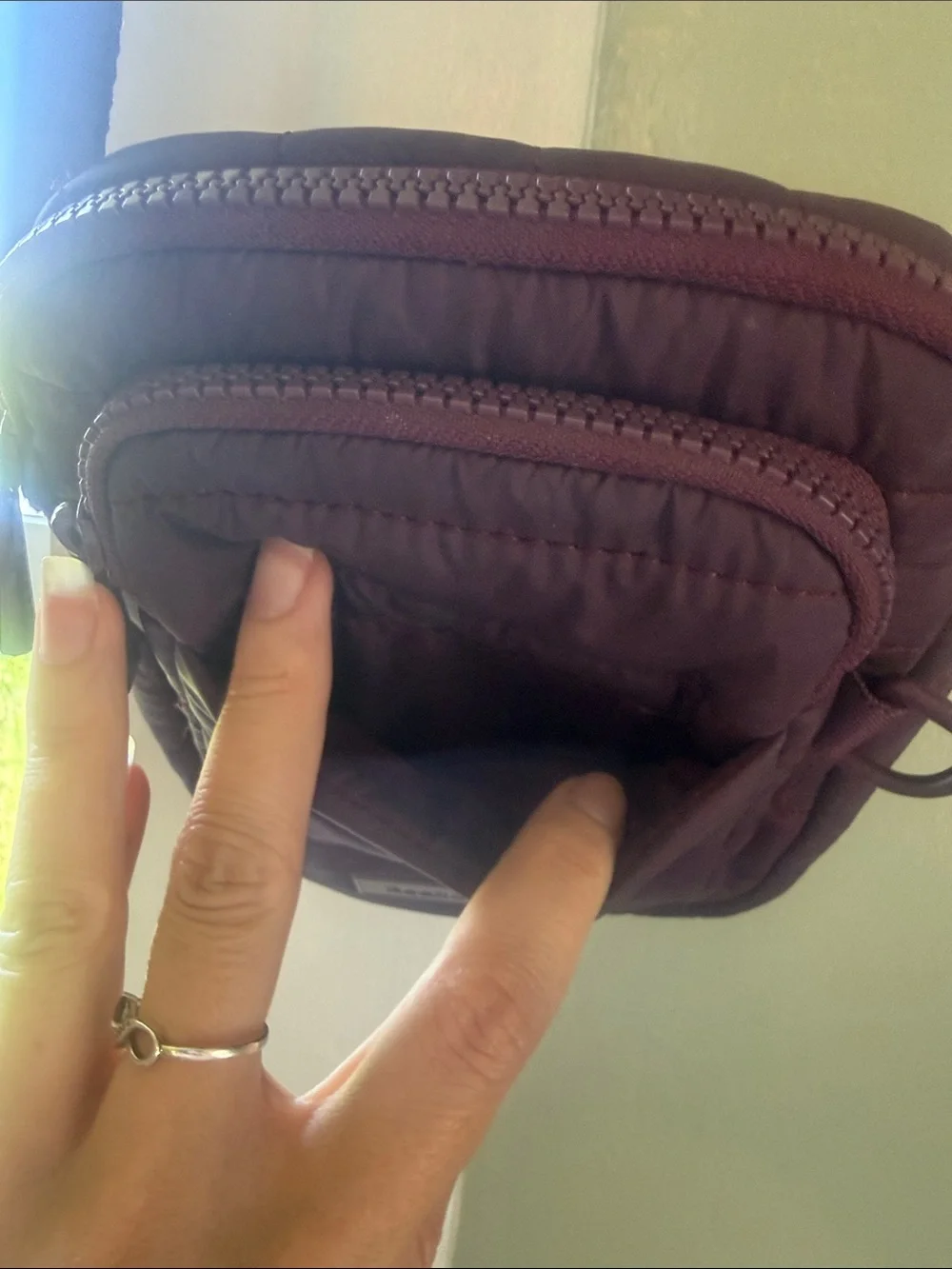 Reebok Plum Purple Quilted Compact Crossbody Bag EUC